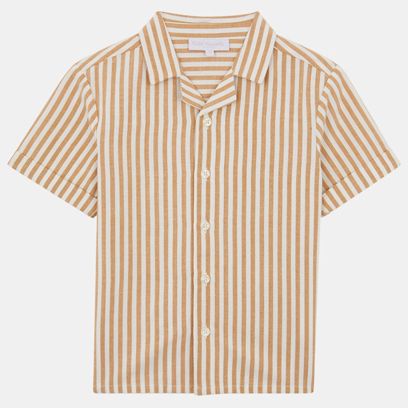 Cadet Rousselle Chemise Volmo en Coton et Lin mélangés rayée blanc/orange