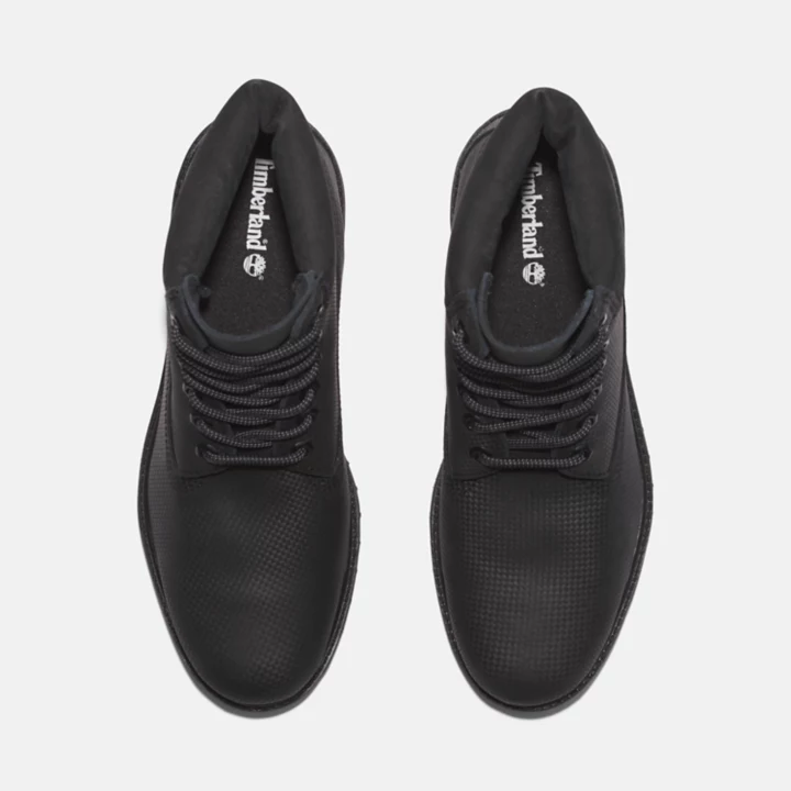 Bota Timberland Premium de 6 polegadas para homem, na cor preta.