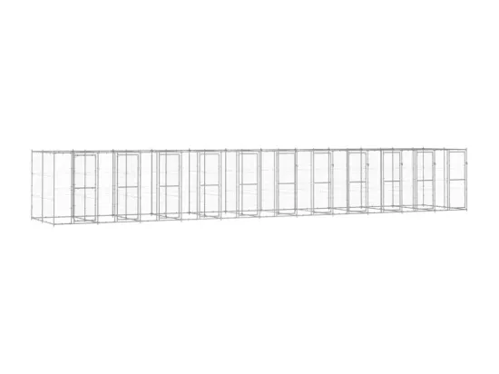 Chenil extérieur cage enclos 1210 x 220 x 180 cm 02_0000417