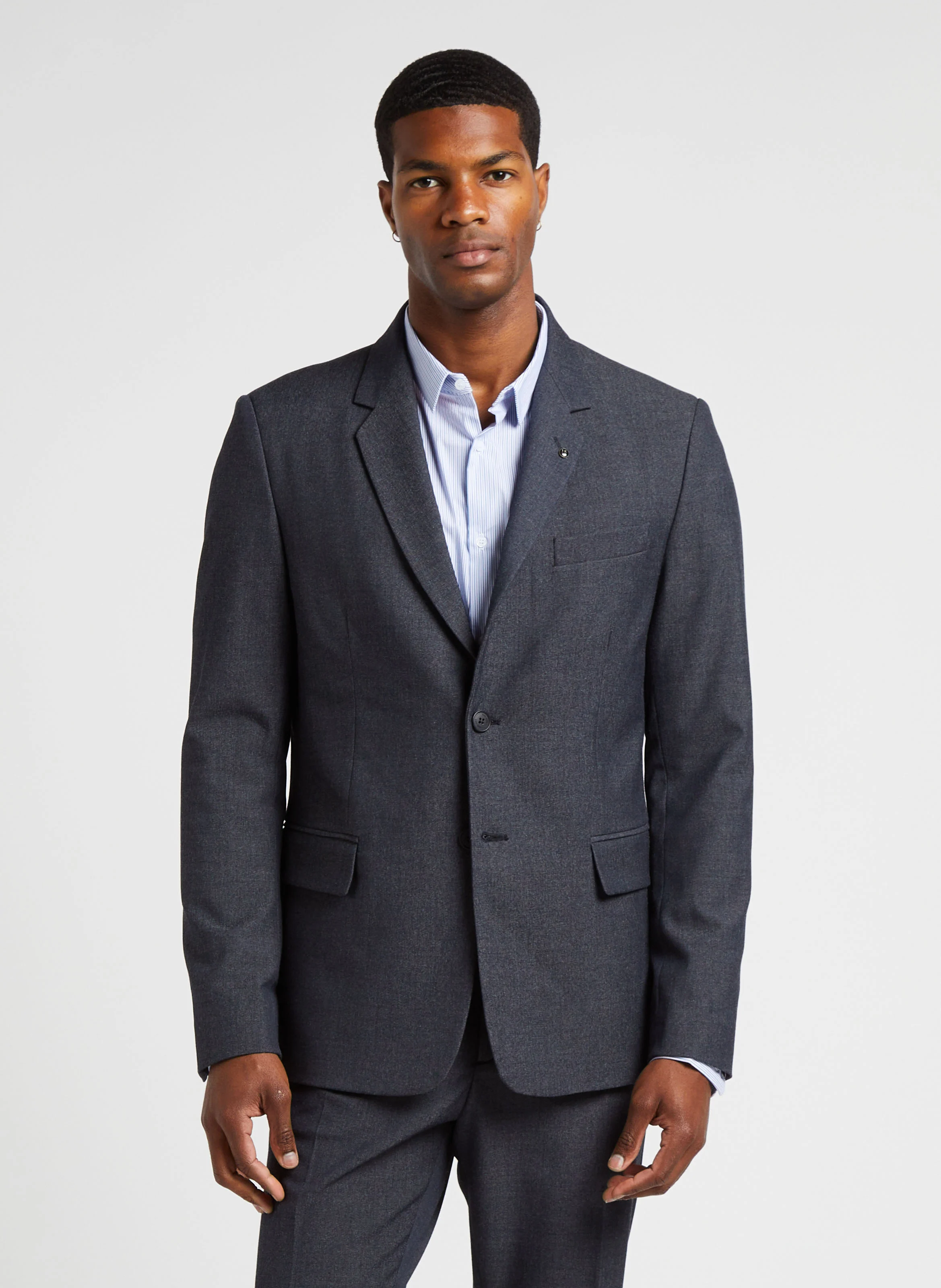 Veste de costume col tailleur| Bleu