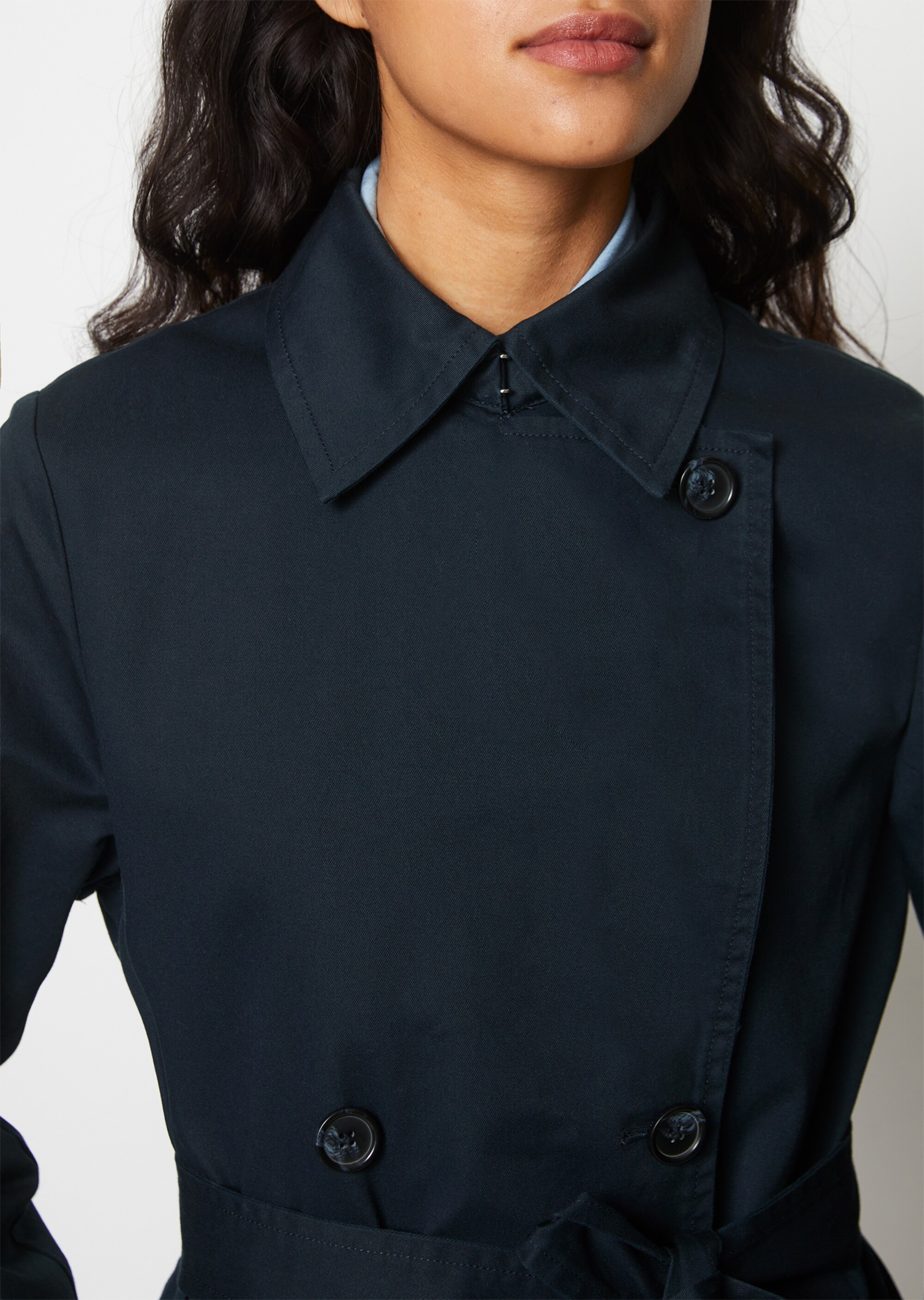 Kurzer Trenchcoat relaxedaus Organic Cotton-Twill