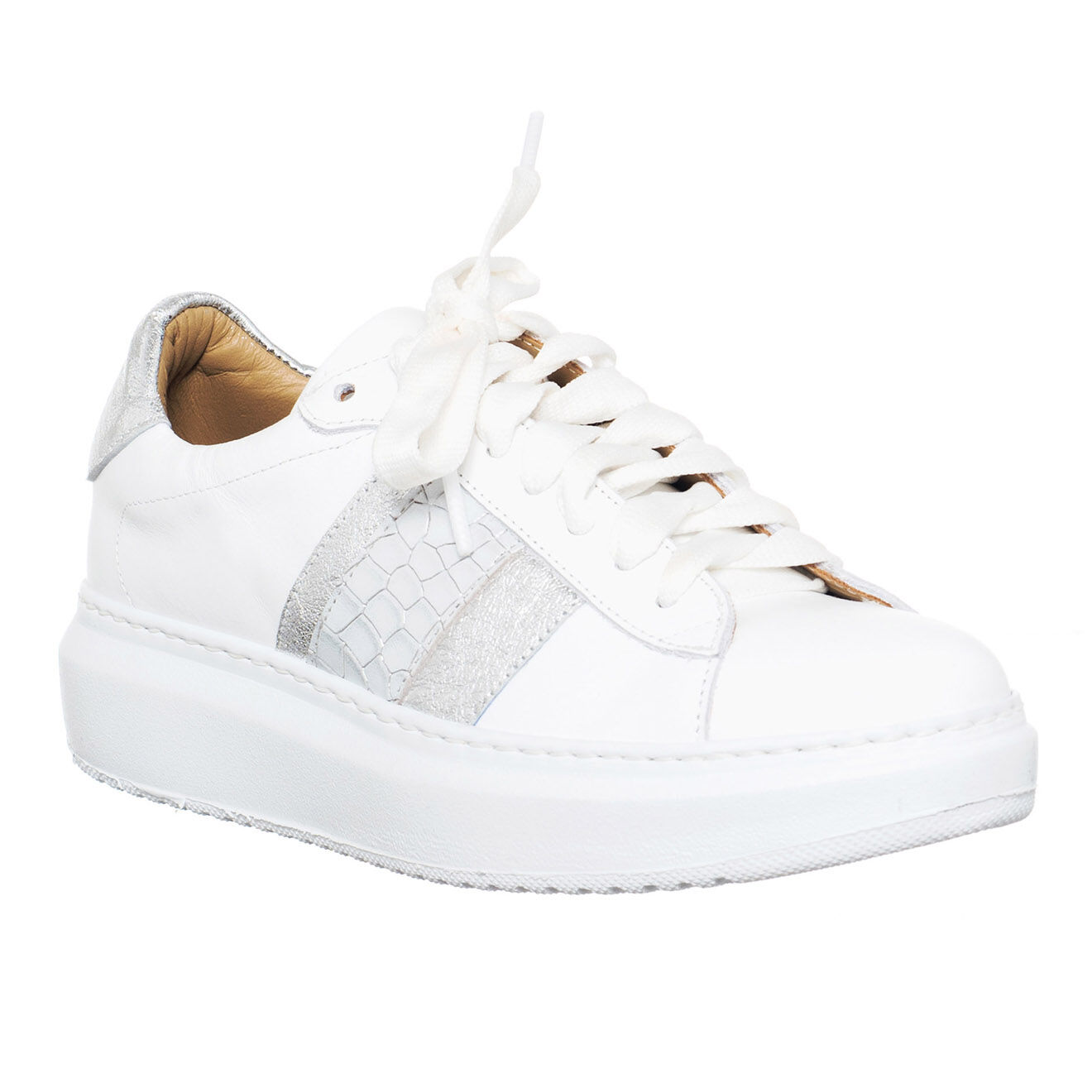 Loretta Pettinari Baskets en Cuir Tina blanches