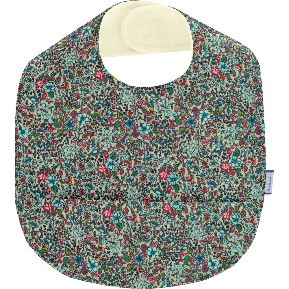 Bavoir Tissu Plastifié Fleur Mentholé