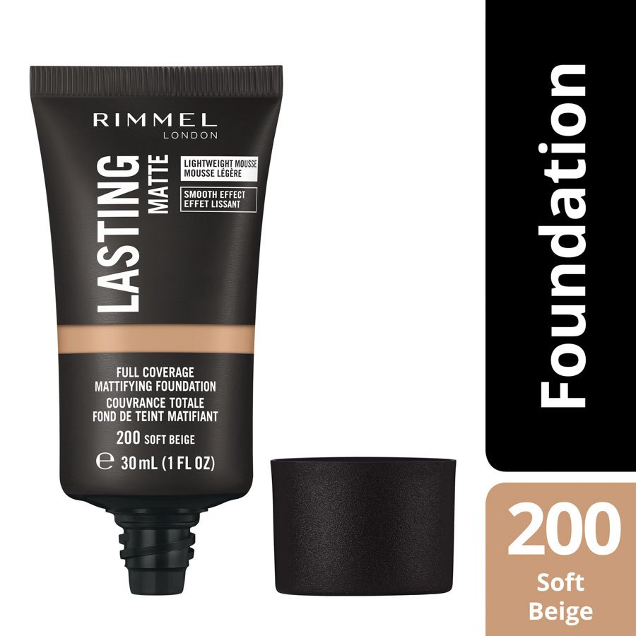 Rimmel London Lasting Finish Matte Foundation 200 Soft Beige 30ml