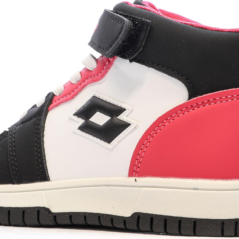 Lotto Baskets Blanche/Noir/Rose Garçon Lotto Ravenne