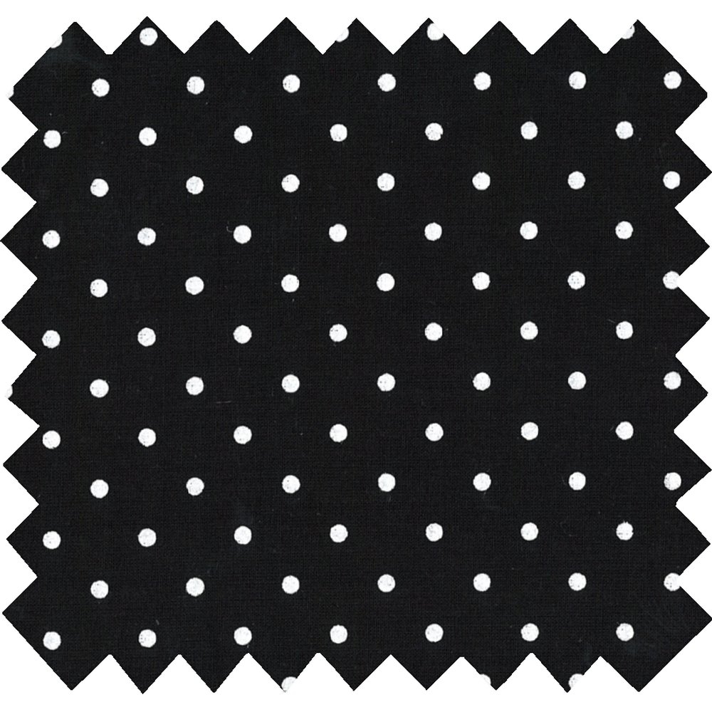 Coupon Tissu 50 Cm Pois Noir