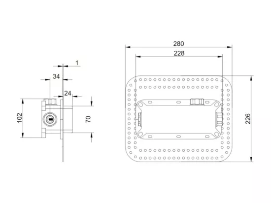 Corps encastré pour robinet mural rectangle VILLEROY ET BOCH Universal