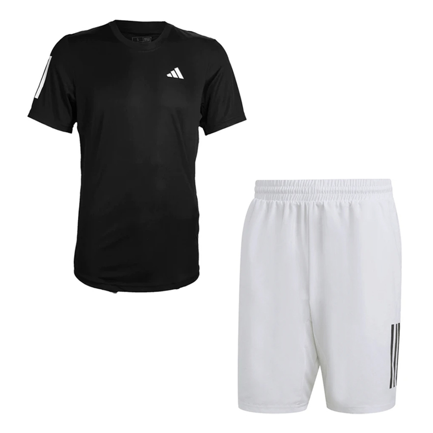 adidas Club 3 Striped Tee 9 Inch Set Heren