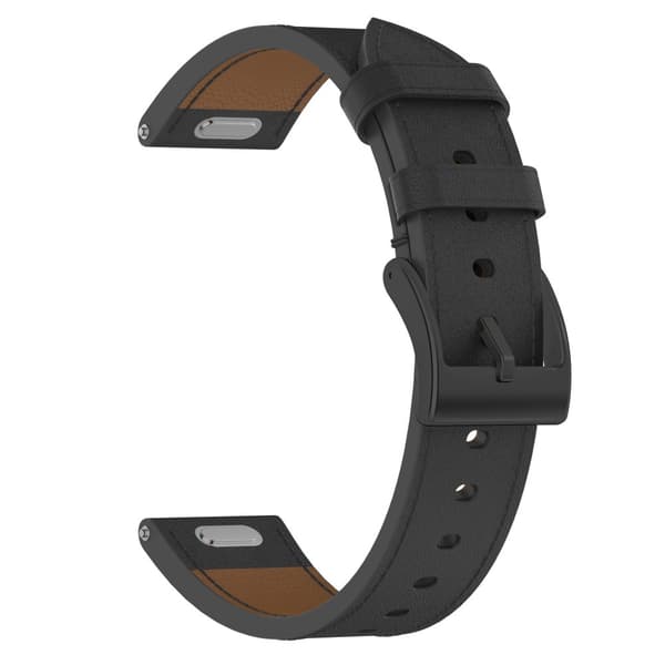 INF Premium lærreim for Huawei & Honor-klokker Sort  18 mm