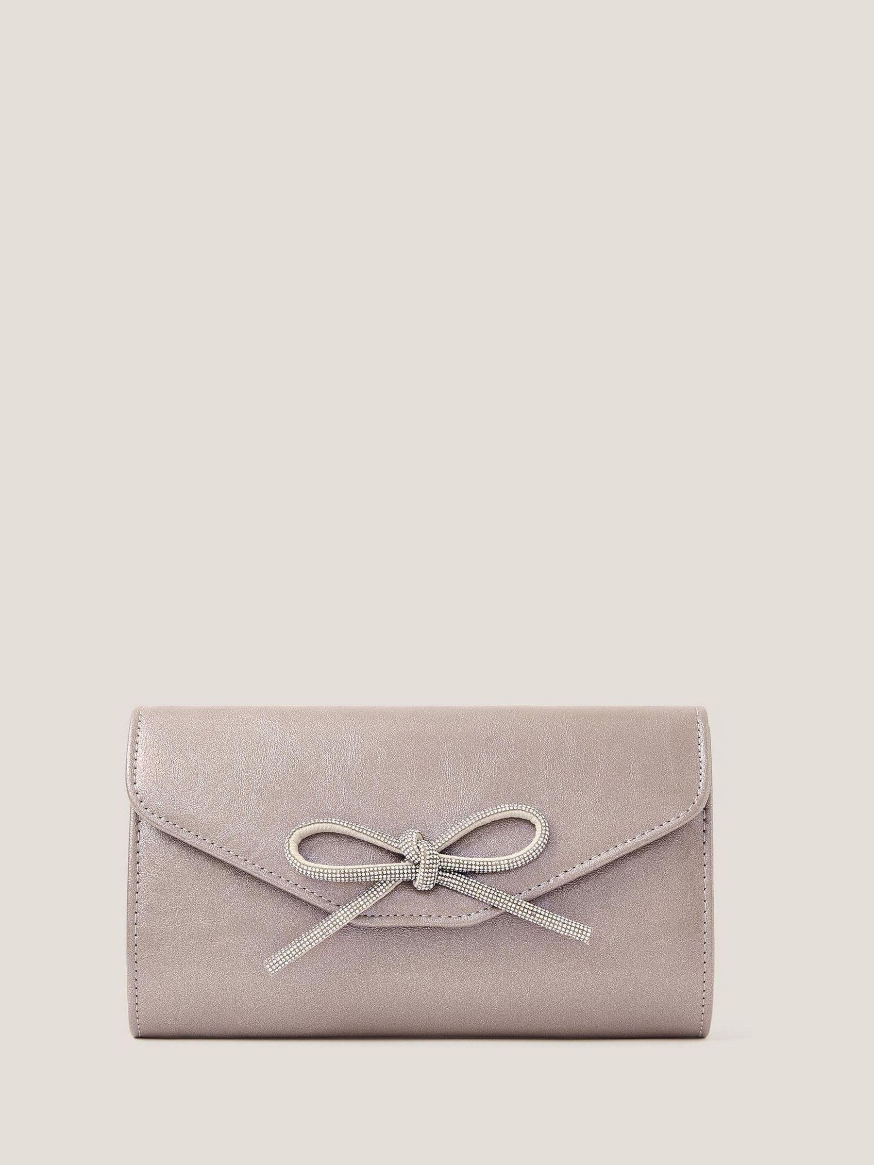 Zilver - Monsoon Sia Diamante Bow Clutch Bag