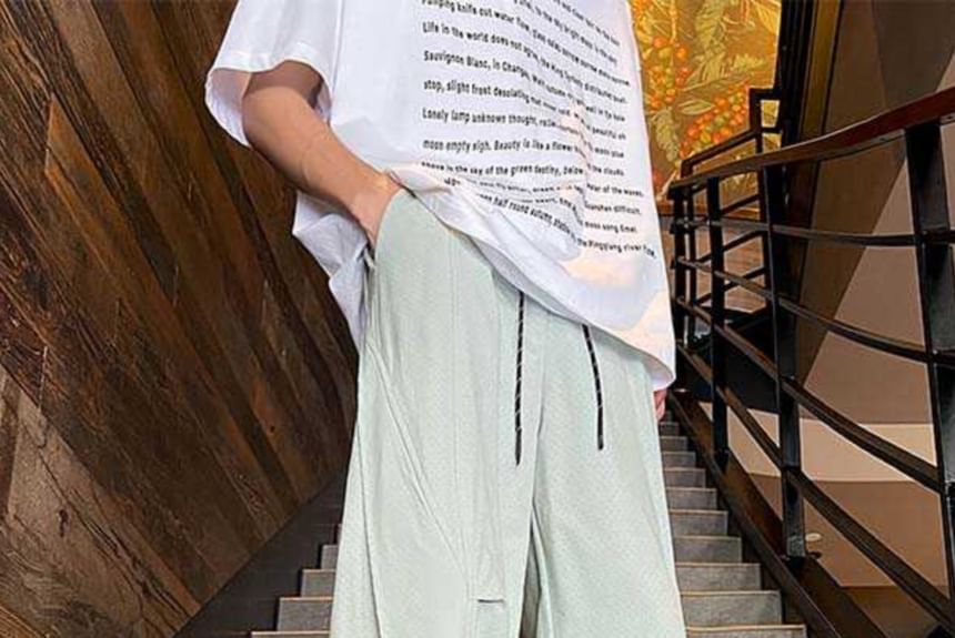 Fushet - Effen joggingbroek met elastische taille en rechte pijpen
