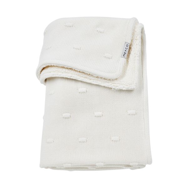 Meyco Wiegdeken Knots Teddy - 75 x 100 cm - Offwhite