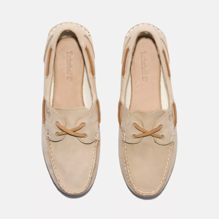 Chaussure bateau classique pour femme en beige