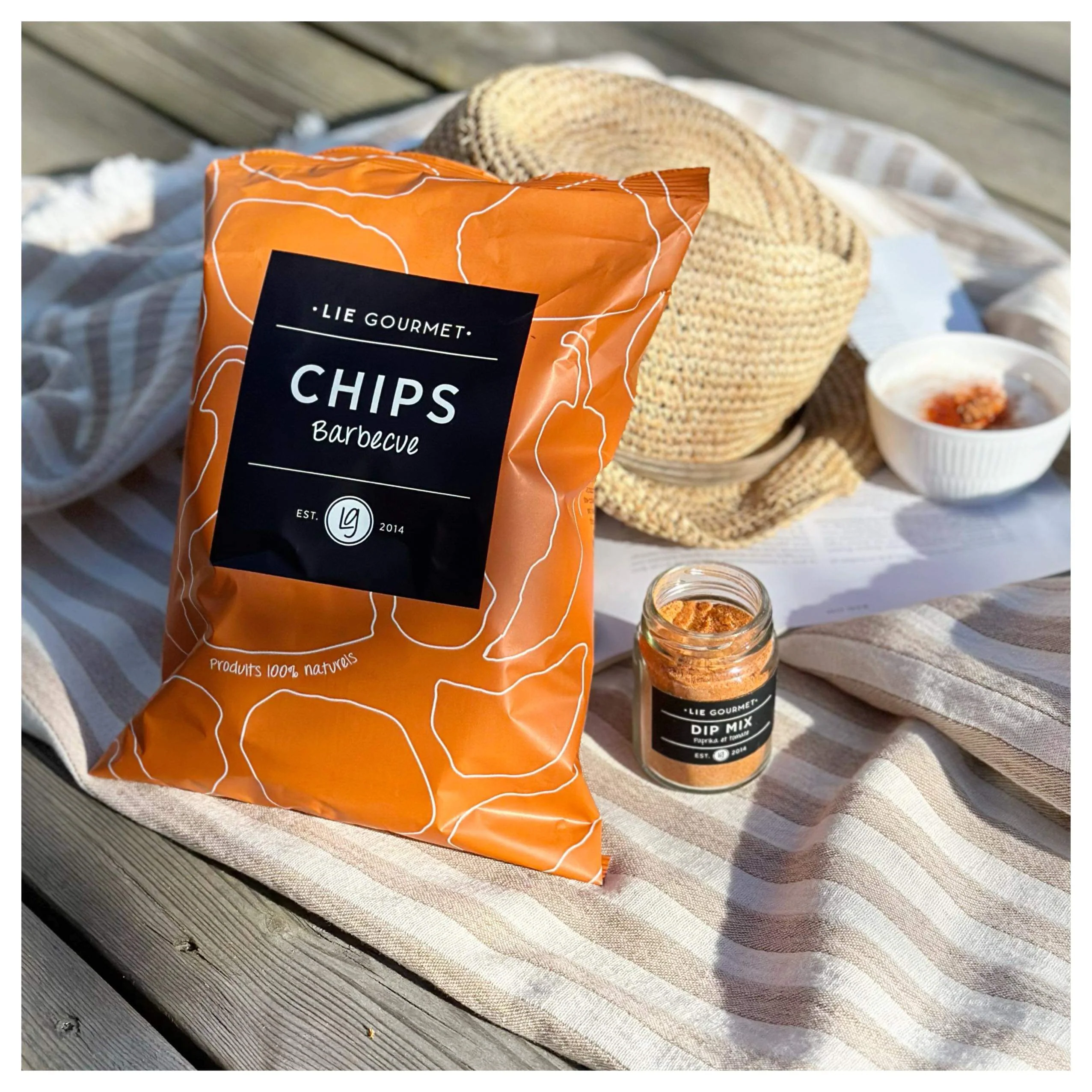 Lie Gourmet  Chips med barbecue - 125 g.