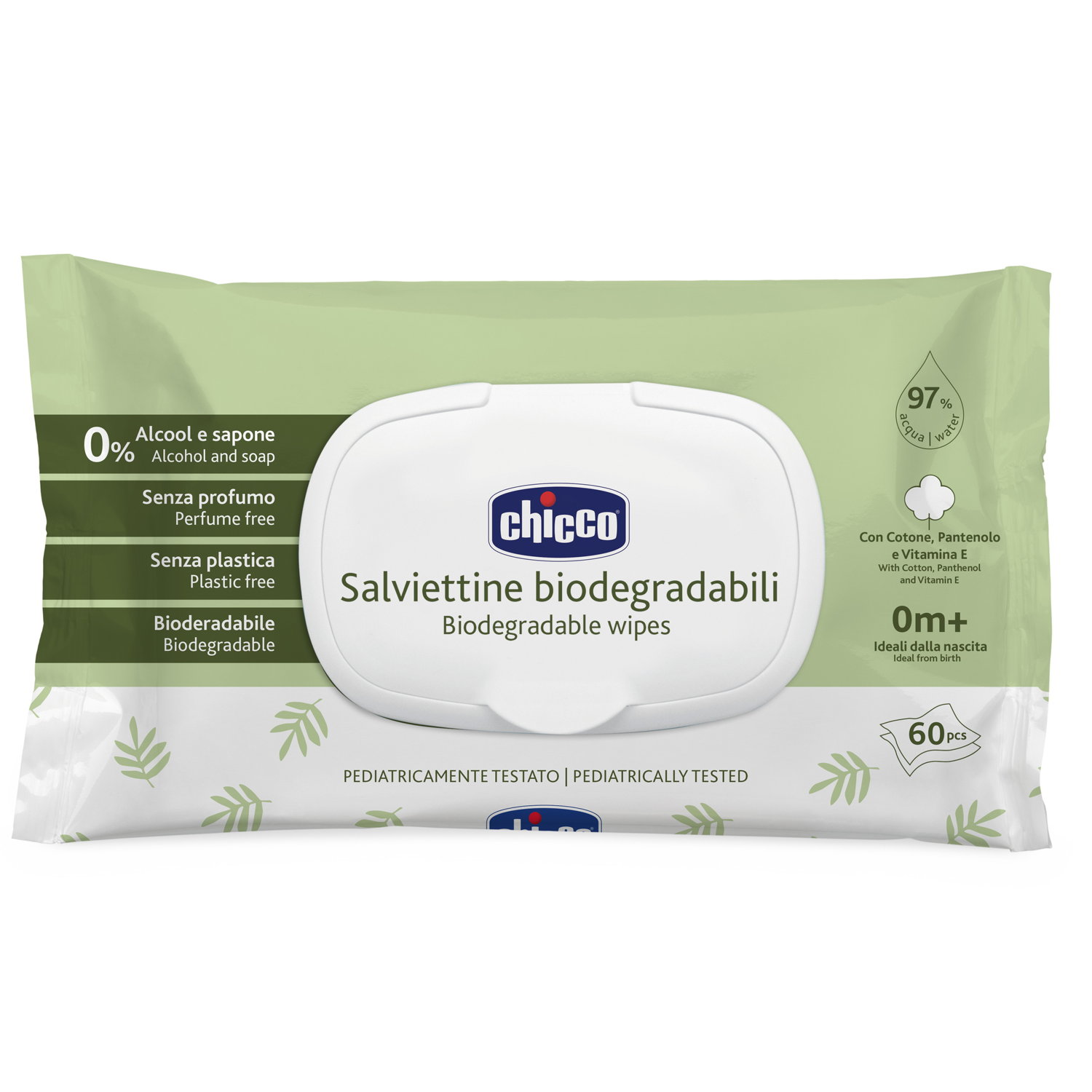 CHICCO Reinigungstücher BIODEGRADABLE mit Flip Cover 0m  Btl 60 Stk