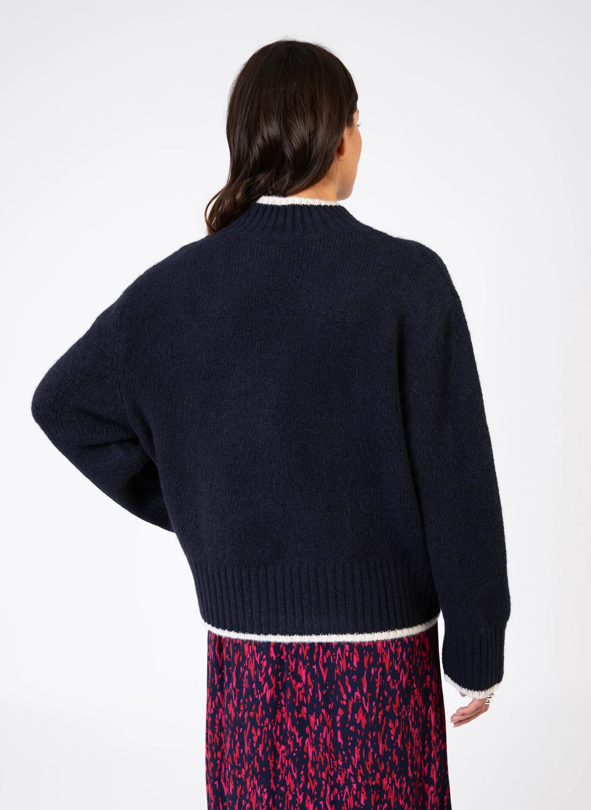 LEROLANA - Pull col montant | Bleu