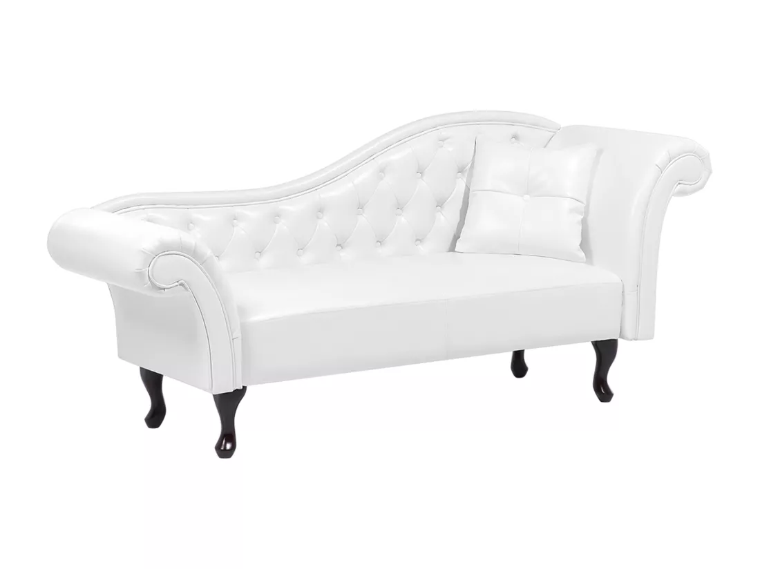 Méridienne Chesterfield blanche côté droit LATTES