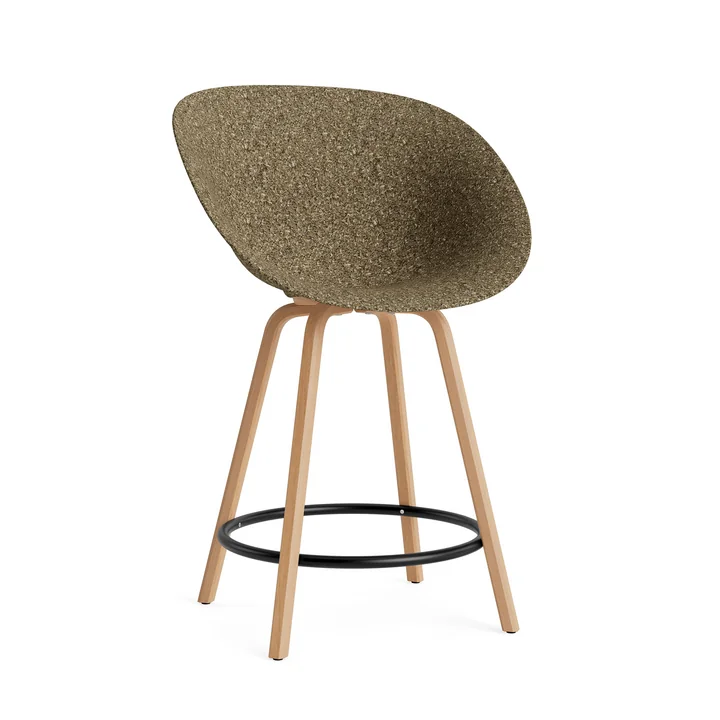 Normann Copenhagen - Mat Barstuhl 65 cm, seaweed / schwarz