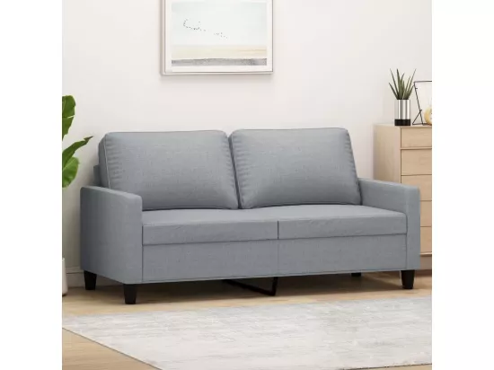 Canapé à 2 places Gris clair 140 cm Tissu