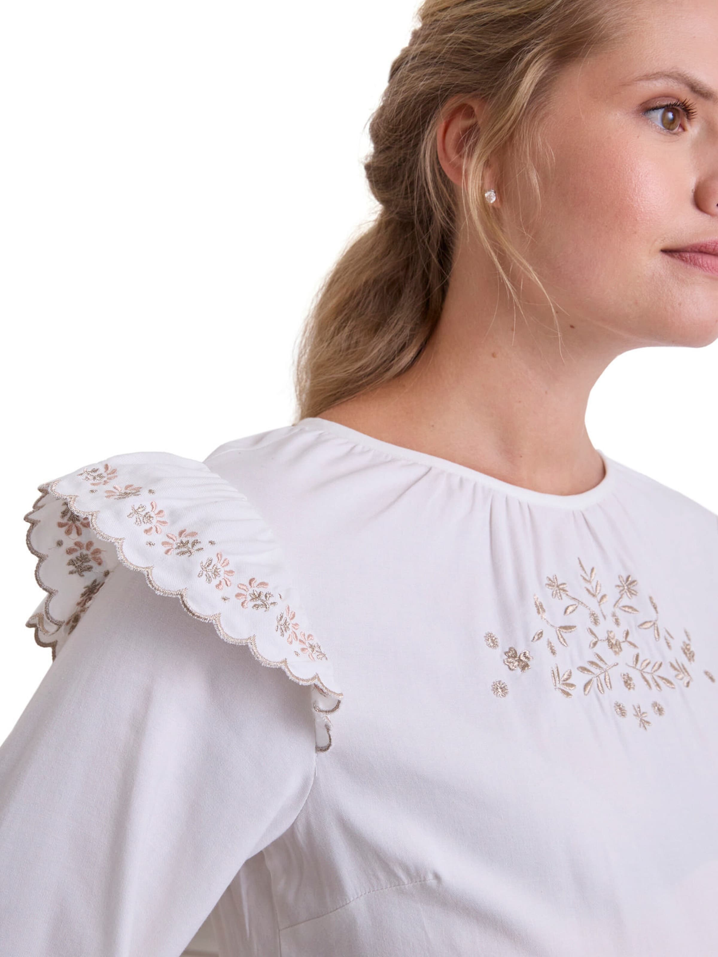 Vertbaudet Festliche Umstandsbluse Baumwolle/Viskose wollweiß