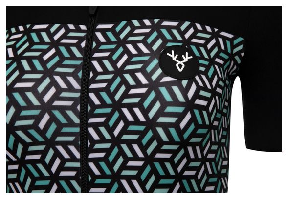 Maillot Manches Courtes Femme LeBram Croix de Fer Noir Celeste Coupe Ajustée