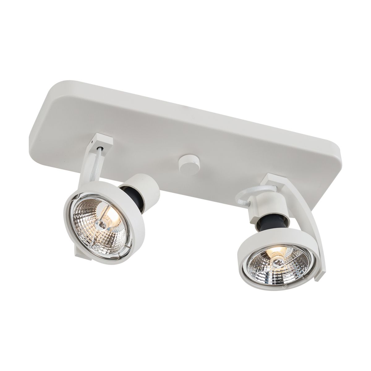 Design plafondspot wit GU10 70mm 2-lichts draai- en kantelbaar - Vo