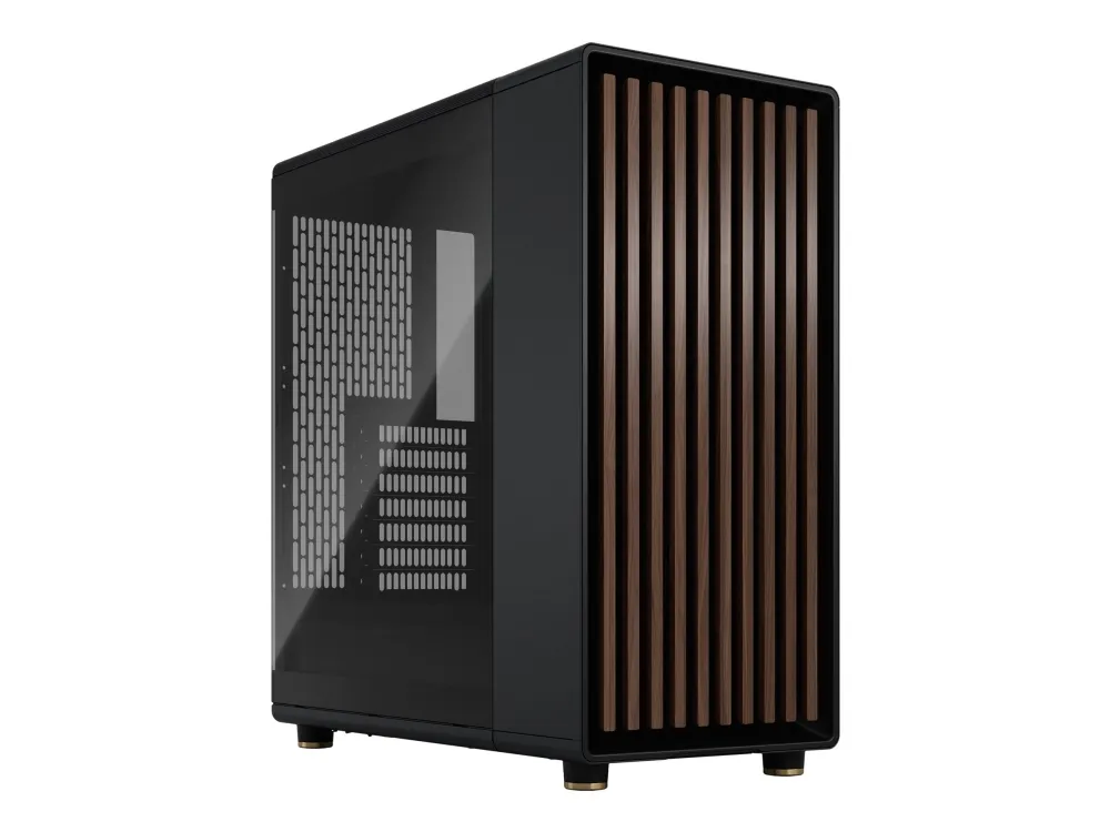 Fractal Design North - Mid tower - ATX - sidepanel med vindue (tonet glas) - ingen strømforsyning (ATX) - charcoal black - USB/Lyd