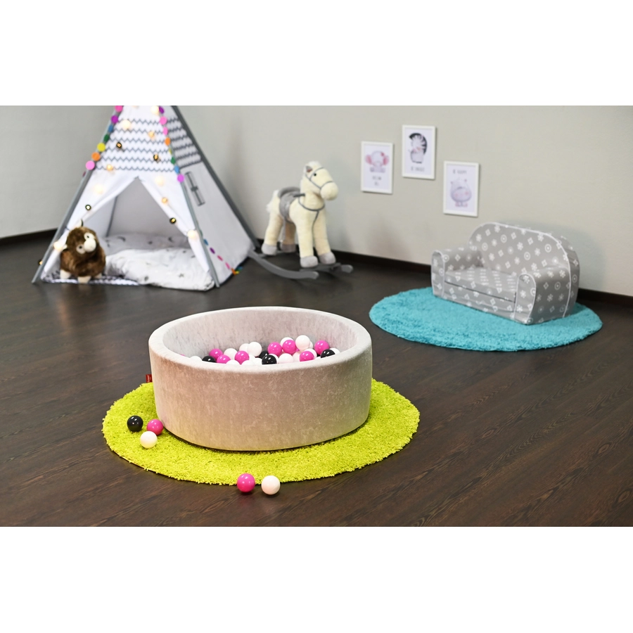 knorr toys® Bällebad soft - Grey - 300 balls cremegreyrose grau
