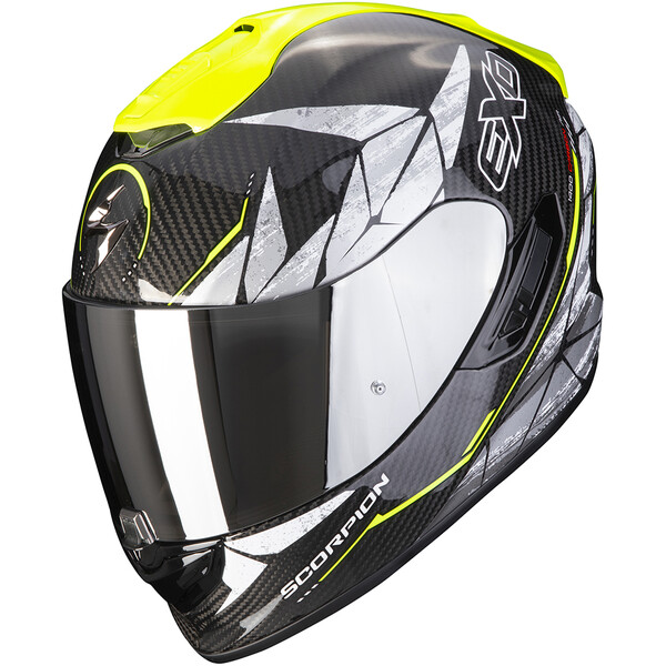 Scorpion - Casque Exo-1400 Evo Carbon Air Aranea Noir / Jaune fluo
