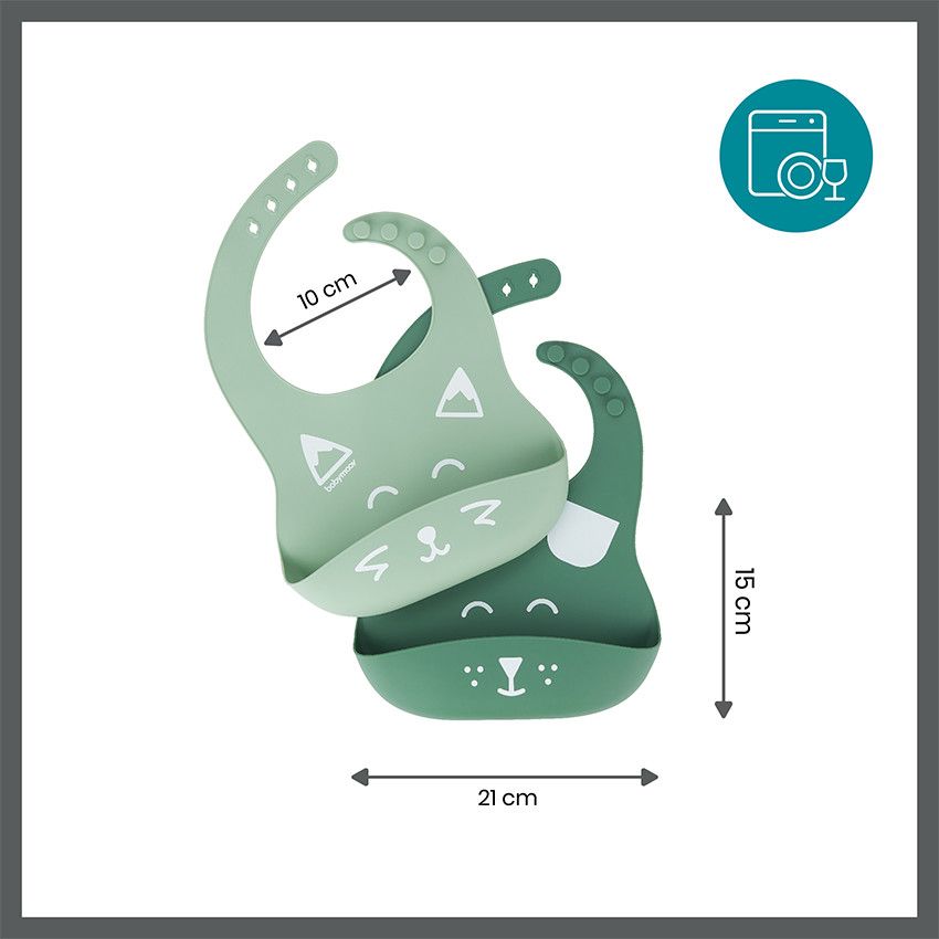 Lot de 2 bavoirs en silicone BIB'ISY - Ecru