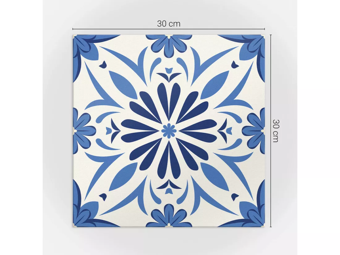 Carreaux autocollants PVC, Carrelage PVC adhésif - 9x30x30 - Motif floral sur le fond