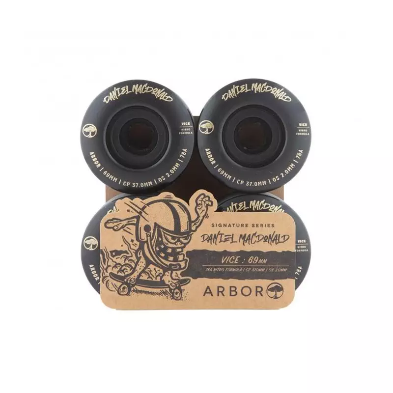 Roues skate ARBOR Vice Daniel MacDonald 78a Black 69mm
