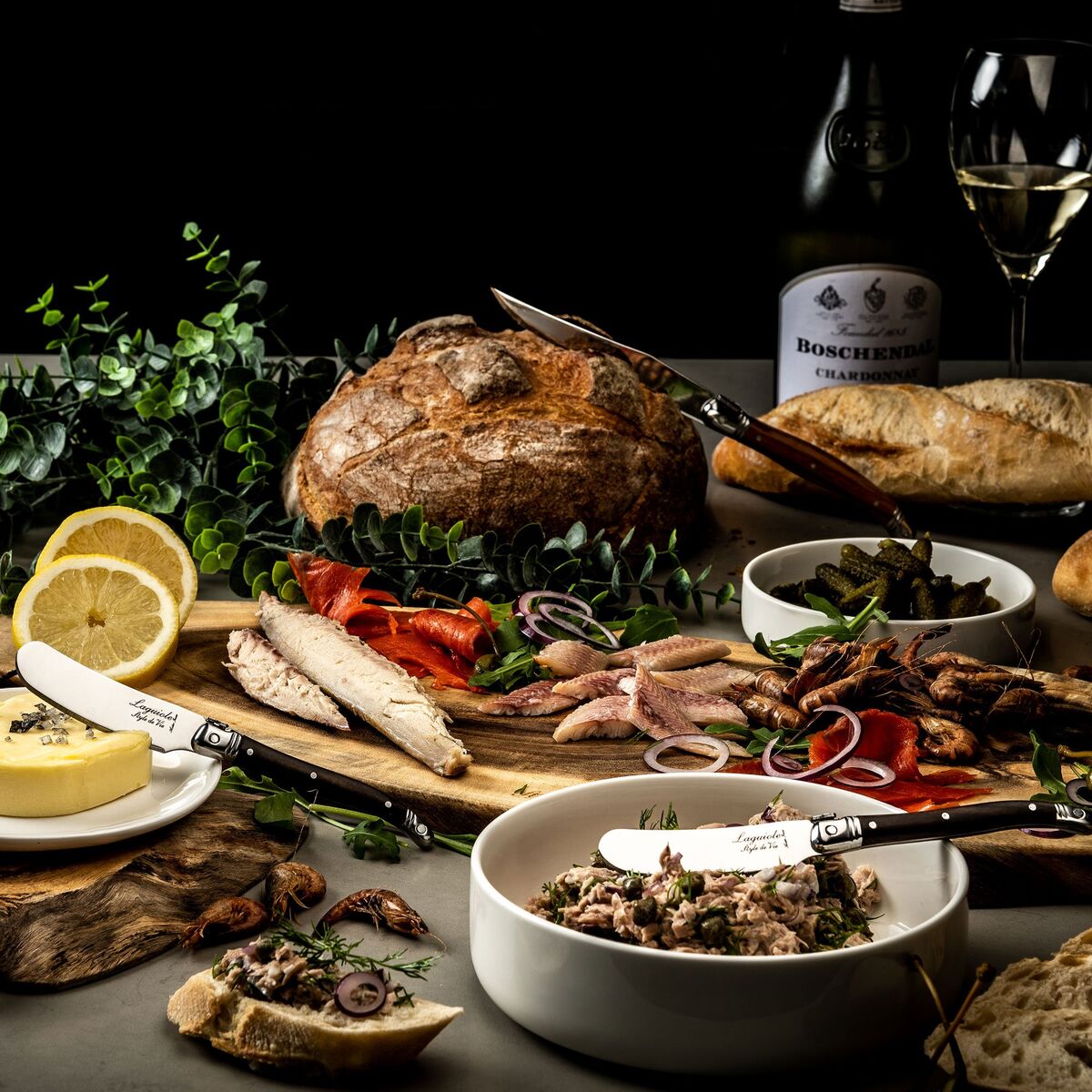 Laguiole Premium Line smørkniv 4-pakning, mørkebrun