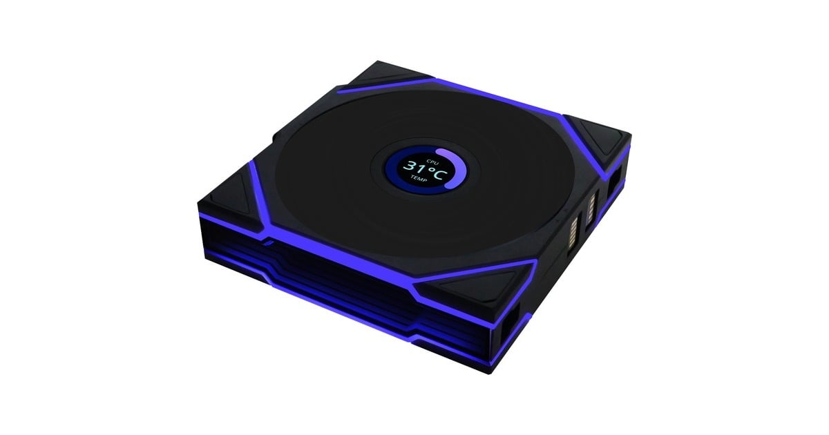 Lian LiUNI FAN TL 120 LCD Wireless RGB case fan  (Zwart, 120 x 124 x 28 mm, PWM, 1x 9-pin USB)