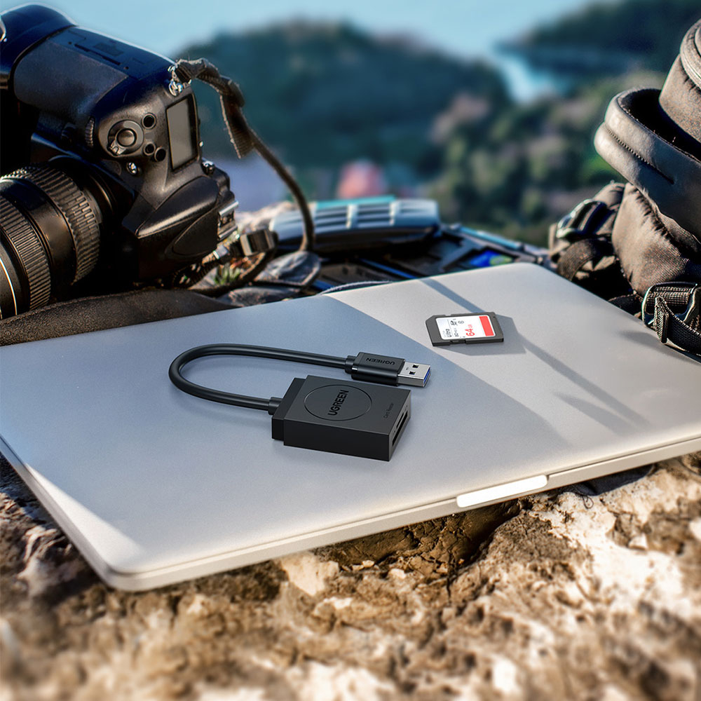 2in1 USB 3.0 Card Reader Kartenlesegerät für SD & MicroSD Speicherkarten mit 5 Gbit/s - Schwarz