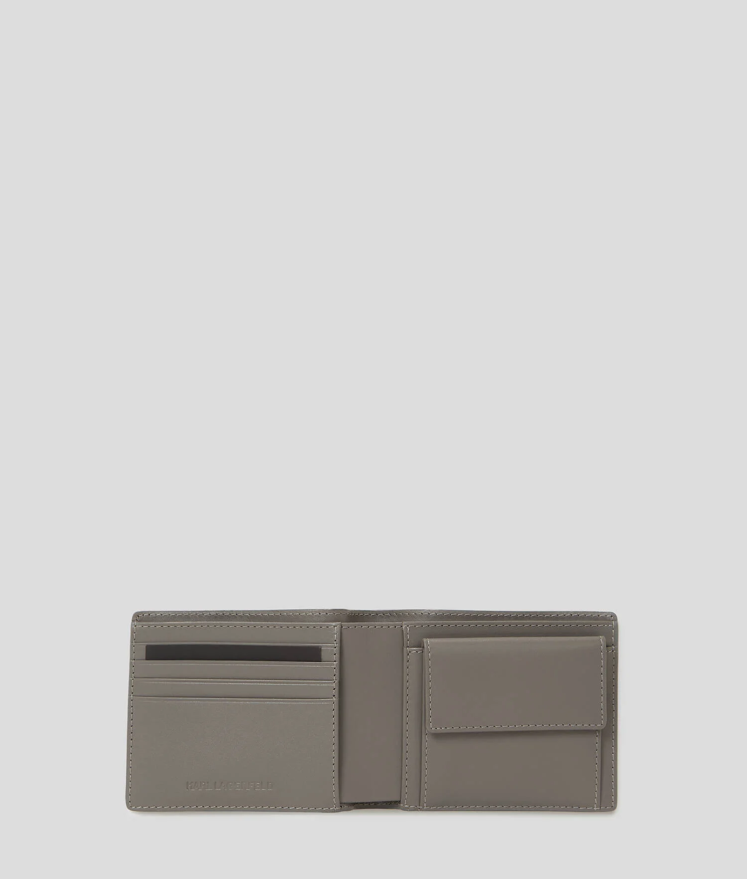 PORTEFEUILLE EN CUIR K/LOOM À DEUX VOLETS - Gris