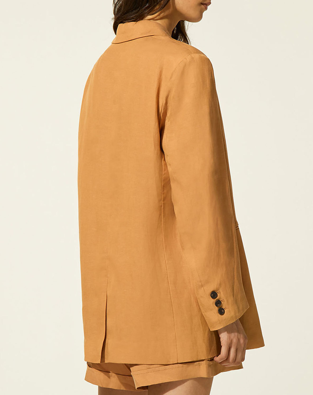 Galeries Lafayette Veste blazer à teneur en Lin Luciole camel