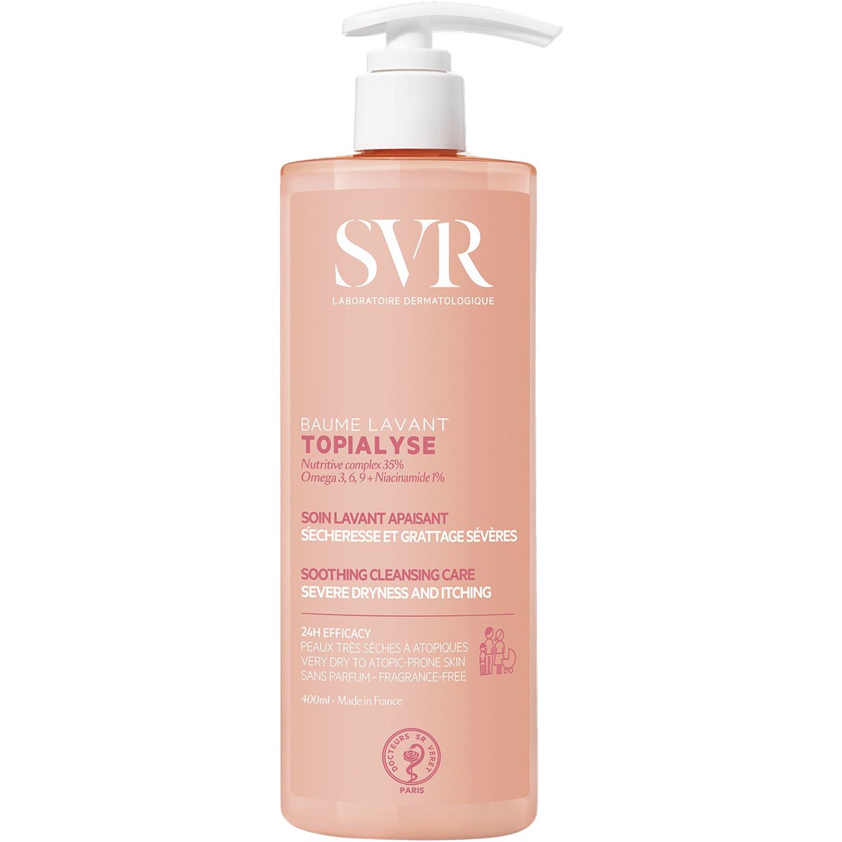 Baume lavant apaisant - Topialyse - Peaux très sèches à atopiques - 400 ml