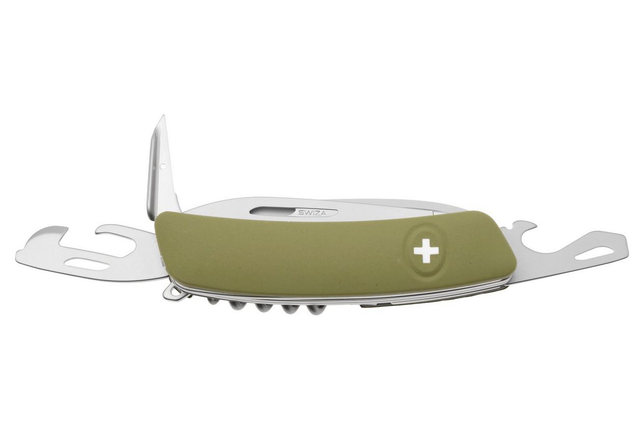 Swiza D09 R AM, KNR.0136.1050, Olive, Zwitsers zakmes, 9 tools
