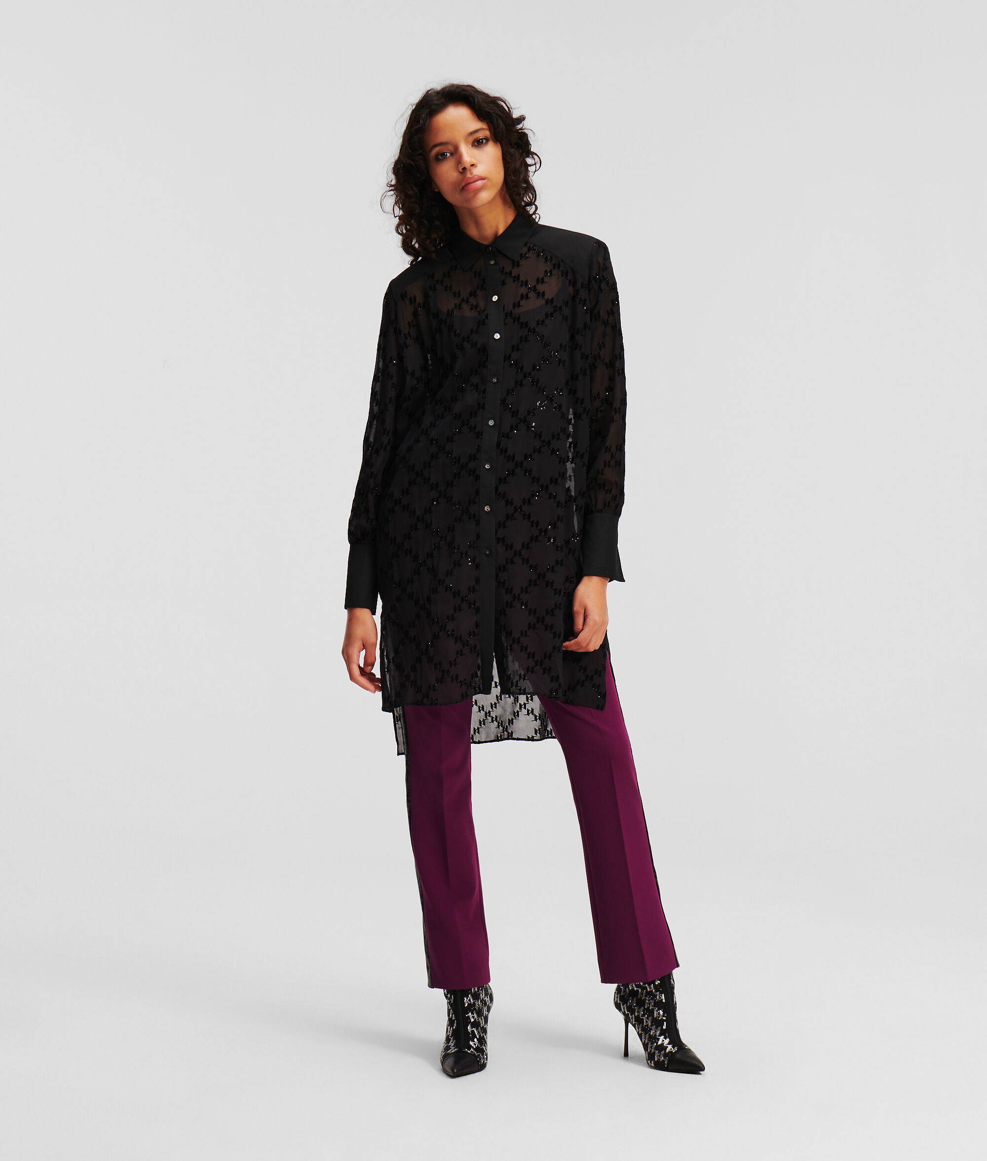 CHEMISE TUNIQUE KL MONOGRAM SCINTILLANTE