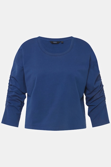 Sweatshirt, kurz, Oversized, Rundhals, 3/4-Arm