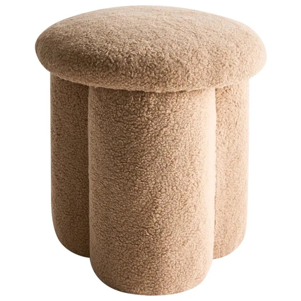 CARRINGTON - Poef - Beige - Bouclé