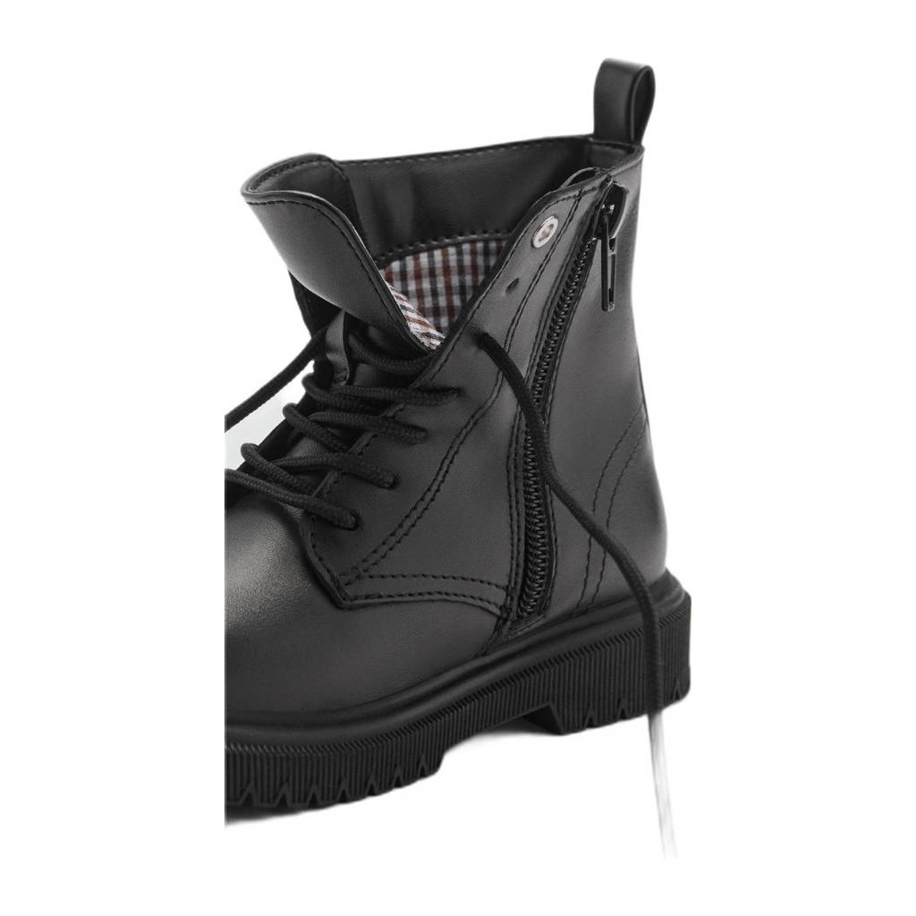 Mango Kids leren veterboots zwart