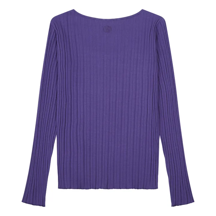 SMALLABLE BASICS Top Femme Cotelé Coton Bio | Bleu indigo