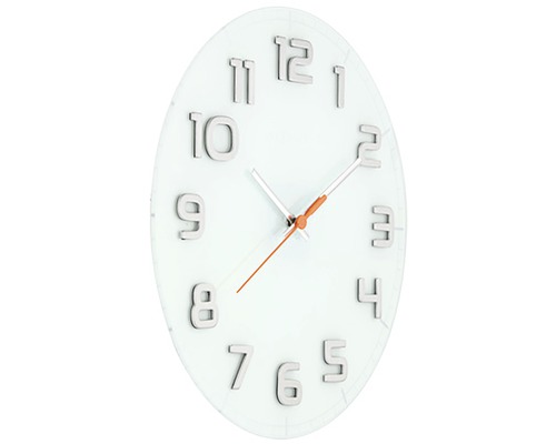 Wandklok Classy Rond glas wit Ø 30 x 3,5 cm