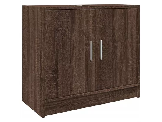 Armoire d'évier chêne marron 63x29x55 cm bois d'ingénierie