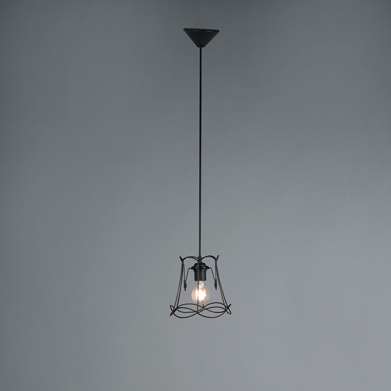 Retro hanglamp zwart 20 cm - Granny Frame