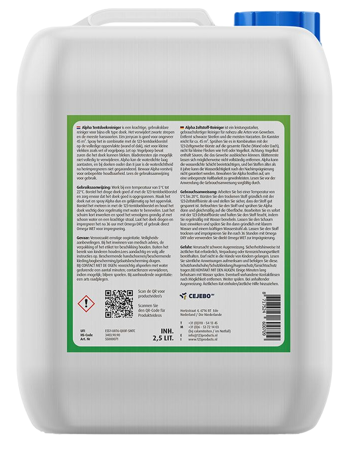 Alpha Tentdoekreiniger 2.5 Liter