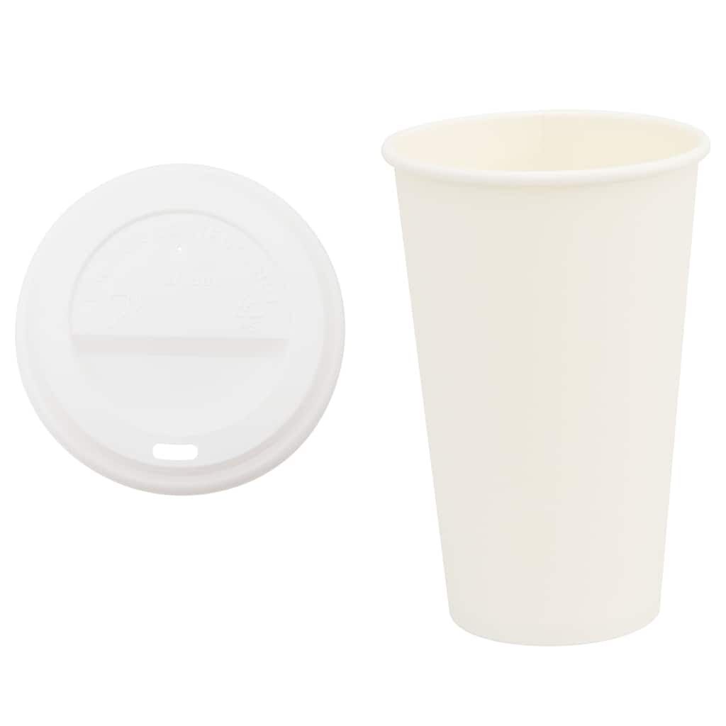 vidaXL Papieren bekers met deksel, 1000 stuks, 400 ml