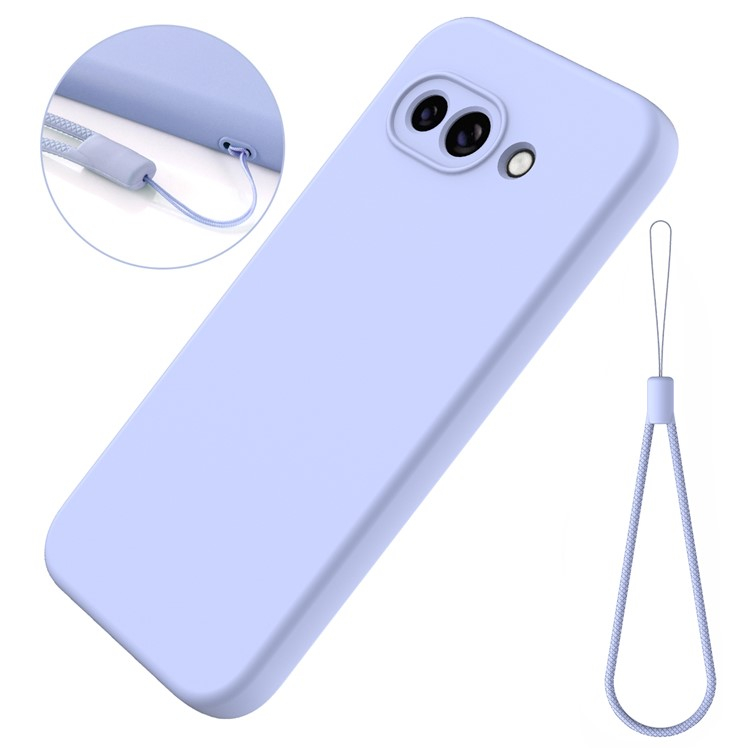 Google Pixel 9a Silikon Case Hülle mit Kameraschutz   Trageschlaufe - Lila
